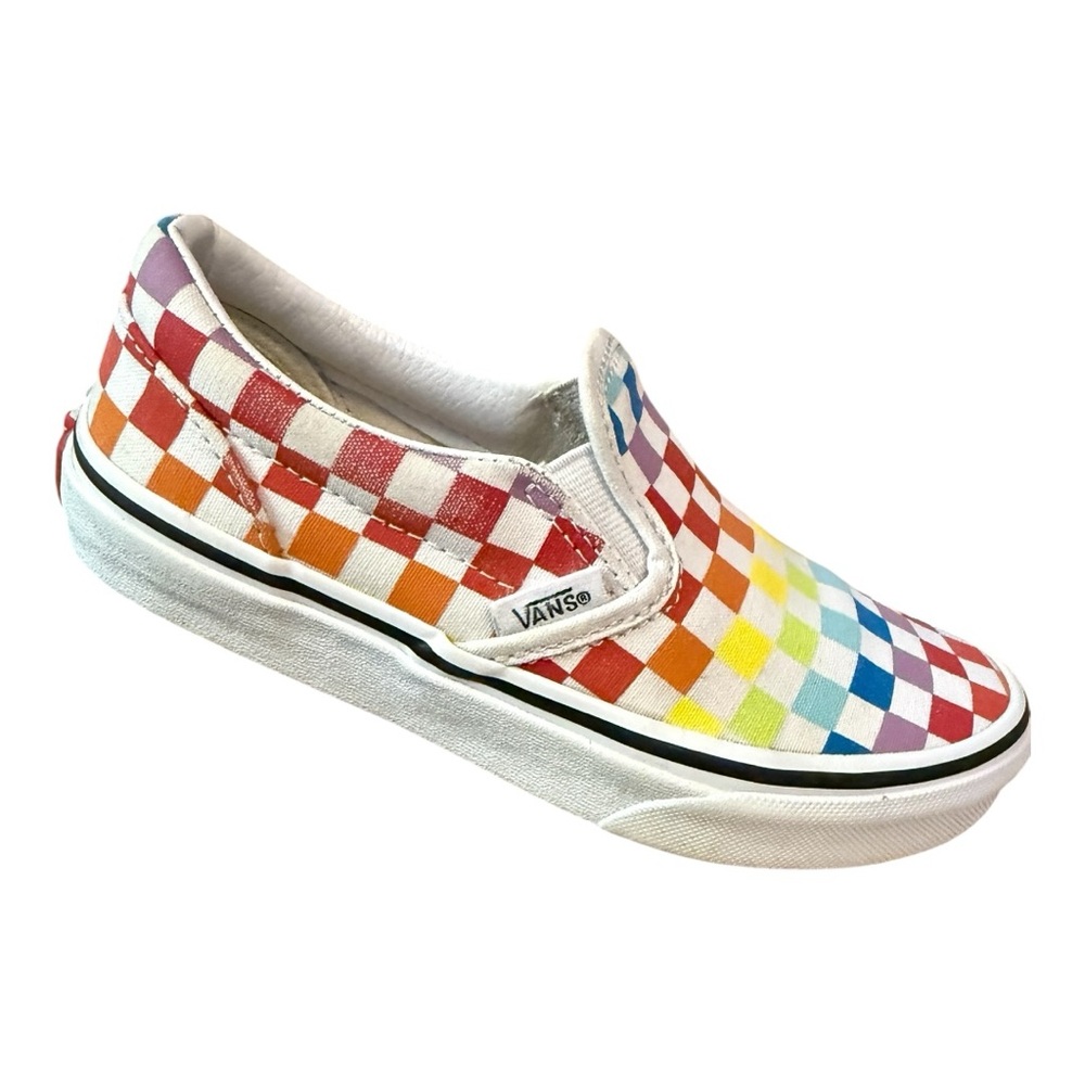 Vans Kids Rainbow Checkerboard Slip-On Sneakers